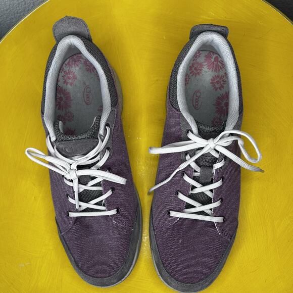 Chaco Sneakers Rum Raisin Canvas Low Top Lace Hiking Shoes Trainers Womens 7.5 - Picture 14 of 16